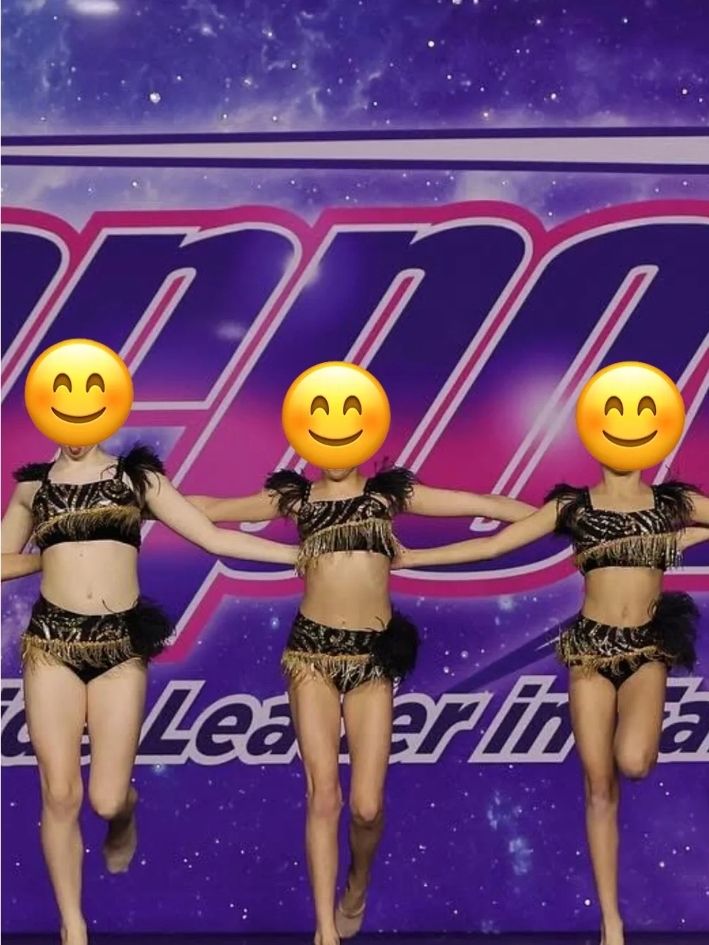 Black and Gold Dance Costume Two-Piece Set + Beautiful Headband